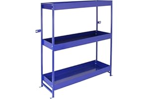 Monster Racking - Rayonnage Bleu pour Van en Acier Inoxydable avec 3 Étagères 116,5cm x 115cm x 34,8cm