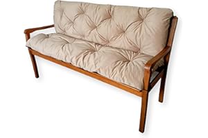 4L Textil Cojin para Banco Cojin Jardin cojin Banco Exterior Cojines para Bancos cojin Palet (150x60x50 cm, Beige)
