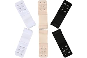 DUXMUZZ Women’s Bra Extender,Elastic Extensions Bra Strap Extender Set 3 Rows x 3 Hooks and 3 Rows x 2 Hooks,6 Piece