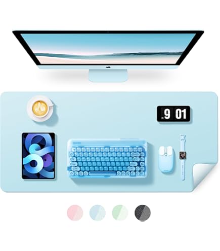 LADSTAG Sous-main En Cuir - Tapis De Souris XXL - Avec Chargeur