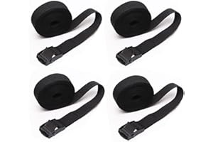 SHUBEIEUMI 4 PCS Cinghie di Fissaggio a Cricchetto, Cinghia di Ancoraggio con Chiusura, Adatto per Moto, Auto, Portabiciclette, 150cm x 2cm Cinghie di Tensione(Nero)