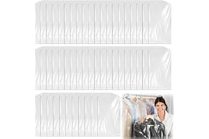 LEIKURVO 50 sztuk worków na ubrania, przezroczyste tworzywo sztuczne, pyłoszczelne, torba do przechowywania, worek na ubrania, garnitur, marynarki, koszule (60 x 100 cm)