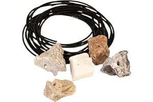 artdee® Soapstone Amulet Stones with Hole and Leather Strap (Pack of 5) - Handmade Soapstone Blank Keyring DIY Key Ring Make Yourself Soapstones