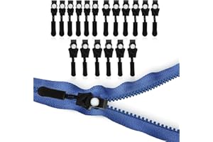 VACHELPER Set di 18 chiusure lampo di ricambio removibili per varie dimensioni di abbigliamento, jeans, portafogli, valigie per bagagli, colore: nero