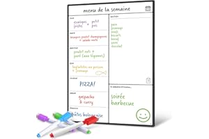 Smart Panda Calendrier Magnétique Pour Frigo - Planifier Les Repas Familiaux, Listes De Courses ou Une Aide A L’étude - Tableau Aimanté - Hebdomadaire - en Français (A4)