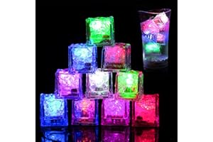NALIKOSTY Giocattolo per vasca da bagno, 12 pezzi, LED cubetti di ghiaccio per bambini, giocattolo da bagno, sensore liquido luminoso, giocattolo per acqua per 1 2 3 4 5 6 7 anni, giocattolo da bagno per
