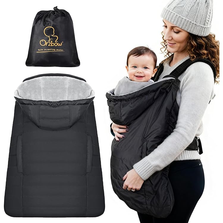 Housse Universelle Pour Porte-bébé MijaCulture TEDDY - Polaire, Chaude, Avec Poches - Vieux Rose