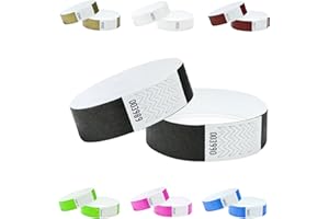 J&R WRISTBANDS Tyvek - Lot de 100 bracelets - 1,9 cm - Toutes les couleurs