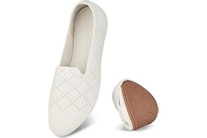 Puxowe Damen Ballerina Flache Schuhe Runde Zehe Strick Kleid Schuhe Niedriger Keil Slip On Ballerina Walking Flats für Frauen