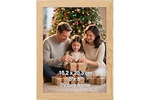 EYMPEU Marco 15X20 cm, MDF Color Madera Natural para Cuadros de 15x20cm, Apto para Colocar sobre la Mesa o Colgar en la Pared, Ideal para Decorar Dormitorios Salones