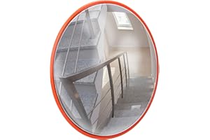 ‎ECD GERMANY ECD Germany Verkehrsspiegel Ø 30 cm mit schwenkbare Halterung, Rot, unzerbrechlich, wetterfest, erleichtert das Ein- und Ausfahren, Sicherheitsspiegel Überwachungsspiegel Panoramaspiegel Konvexspiegel