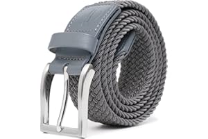 TOUGERJOY Męski pasek ze stretchu, tkany, elastyczny, pleciony pasek do noszenia na co dzień, do golfa, polowania, spodnie jeansowe