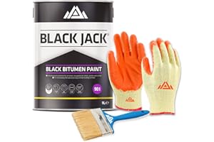 PERFECTONISH 901 Black Jack Bitumen Paint Odourless and Taint Free Black Film for Metal Protection, Concrete Structures and Overcoating Wood Weatherproof Solvent Based Paint (1 Liter)
