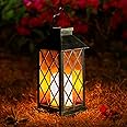 Solar Lanterns for The Garden, OxyLED Solar Lantern Garden IP44 Waterproof Flickering Hanging Metal Candle Solar Lights Outdoor Garden Solar Lantern for Patio Fence Tree Table Wall Warmwhite