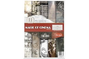 ITD Collection - Reispapier Kreativset A4 Decoupage Rice Paper Sheet 29,7 x 21 cm Serviettentechnik Mehrfarben (Magic of Cinema, RP003)