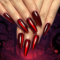 Künstliche Nägel Set – 24 Stück, Rot & Schwarz, Mandelförmig, Mit Nagelkleber, Für Einfache Anwendung