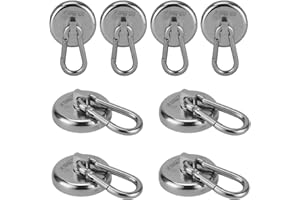 Ant Mag Magnetic Hooks 63KG (140LBS) Heavy Duty Neodymium Magnet with Swiveling Carabiner Magnet Snap Hook for Indoor/Outdoor Hanging Bag Kitchen Garage Magnet Type Cruise Ship Magnetic Hook