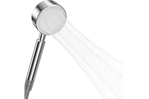 Olliwon Wysokociśnieniowa Ręczna Słuchawka Prysznicowa ze Stali Nierdzewnej, Uniwersalna Głowica Prysznicowa Oszczędzająca Wodę do Łazienki, z Unikalnym Wzorem Wody, Łatwa w Montażu