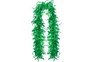 BDAO GIFT Green Feather Boa,Colorful Feather Boas, 6.6ft Feather Boa for Women for Dancing Wedding Party Cosplay Halloween (D)