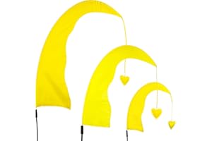 alles-meine.de GmbH Windfahne/Balifahne Farb & Größenwahl XXL - 2,2 Meter - gelb - mit Stab/Fahnenstange - UV-beständig & wetterfest - Gartenfahne - Windrichtungsanzeige ..