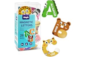 Hioph Large Magnetic Letters for Kid Magnets Fridge Animals Alphabet Toys, Children Magnetic Refrigerator Uppercase ABC Alphabet Cute Spelling Learning Game Toys for Baby Toddler Preschool