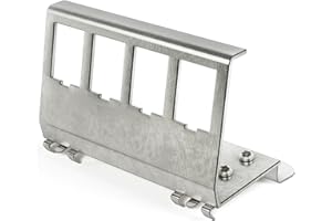 HB-DIGITAL Adaptateur de rail DIN pour module Keystone RJ45 à 4 ports, support en métal, acier inoxydable, 1,5 mm, pour montage sur rail DIN 35 mm, convient pour modules Keystone 14 x 16 mm