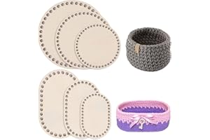 WQNNQW Lot de 6 fonds de sac crochet et panier, fond en bois pour bricolage, sac à main, fournitures de tissage, artisanat, décoration de la maison (ovale)