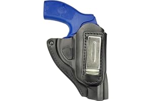 VlaMiTex IWB 11 Fondina in Pelle per rivoltella Smith & Wesson 31/34 / 36/38 / 43/60 / 351/360 / 442/637 / 638/640 / 642/649 Chiefs Special/Ruger LCR/Taurus 85/856 / Kimber K6S, Nero