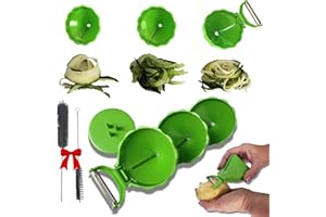 LURENSA Cortador De Verduras - Picador De Verduras 4 En 1 Es Pelador De Patatas, Espiralizador Y Picadora Manual Ideal Para Ensaladas, Pasta Calabacín, Zanahoria, Pepino Etc.
