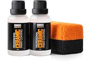 Cerakote® Professional Ceramic Coating for Cars – High Gloss Professional Grade Paint Protection Kit, Ultra Hydrophobic, UV & Chemical Resistant, Easy Application, 500 Wash Longevity, (2) 30ml Bottles