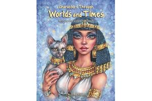 Characters Through Worlds and Times Grayscale Coloring Book