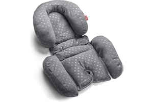 Babyauto BABYPACK - Cojín Reductor Duo - para bebé, Universal para Silla Coche, cucos y Sillas de Paseo - Gris - Dos Piezas (colchoneta y Almohadilla para la Cabeza)