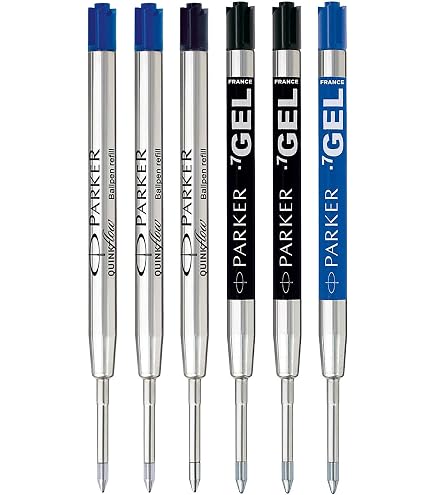 Black Parker Ricariche Per Penna A Sfera Gel - Punta 0.7 Mm - Stile G2 - Confezione Da 12
