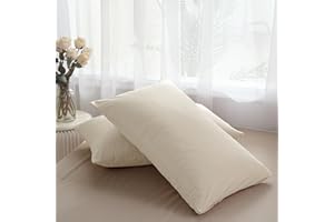 ‎TOCOMOA TOCOMOA Kissenbezug 40 x 80 2er Set - Kissenbezüge 40x80 cm Beige 100% Mikrofaser, Premium und Weich Kissenhülle, Kopfkissenbezug 40x80 mit Reißverschluss