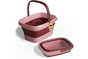 VMbathrooms Oasis de pieds l'original | Bain de pieds de haute qualité & stable | Bain de pieds parfait pour des bains de pieds relaxants | Baignoire pour pieds avec picots de massage Rose