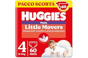 ‎HUGGIES Huggies Ultra Comfort, Pieluchy Rozmiar 4 (9-14 kg), oddychające majtki, opakowanie zapasowe, 60 szt