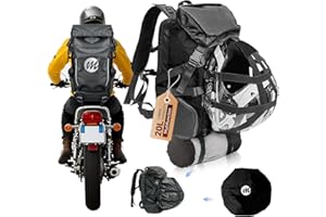 Moman Mochila de Moto BM2 Impermeable con Soporte para Casco, Funda Protectora de Casco, Mochila Grande con Compartimento para Portátil, Bolsa de y Accesorios de Motocicleta