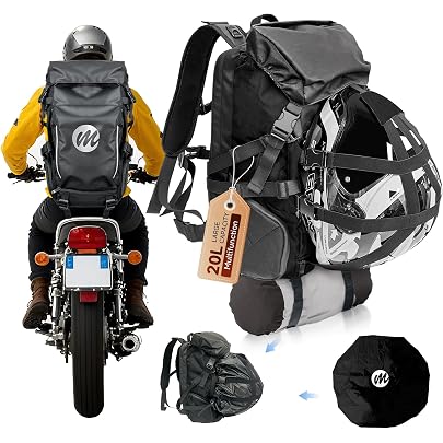 Sac étanche Pour Casque De Moto - Tissu Oxford, Portable - Double Usage Sac à Dos Ou Sac Bandoulière - Noir