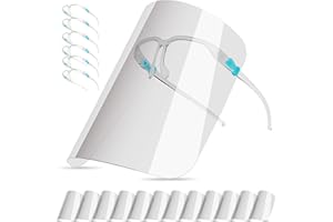 salipt Visière de Protection,avec 12 Masques Antibuée Remplaçables et 6 Lunettes Réutilisables, Les Hommes et Les Femmes Peuvent Protéger Les Yeux et Le Visage