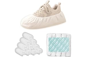 TYGA STORE TYGA Shoe Covers, Embossed Waterproof Overshoes, Anti-Slip Boot & Shoe Protectors for Floor, Carpet, Cleaning, Indoor/Outdoor Use, Pack of 100, White