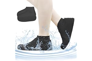 ACTOYS Wodoodporne silikonowe ochraniacze na buty, 1 para silikonowych pokrowców na buty, wodoodporne pokrowce na buty, wodoodporne buty, buty przeciwdeszczowe (czarne, XL)