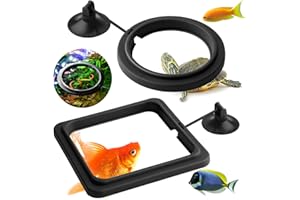 Molain Anneau d'alimentation pour Poissons, 2 pièces pour Aquarium Poisson Tortue réservoir Accessoires Cercle d'alimentation pour Guppy bettas Poisson Rouge Tortue (Noir)
