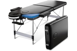 FENIXSHOP24 LETTINO MASSAGGIO PROFESSIONALE 2 ZONE IN ALLUMINIO PORTATILE RICHIUDIBILE - PER ESTETISTA, FISIOTERAPIA,TATTOO COD-08