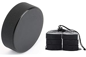 Tebery 6 Pack Classic Ice Hockey Puck with 1 Reusable Mesh Bag