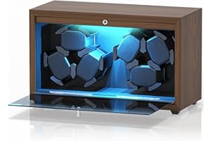 BOYA Six Automatic Watch Winder Watch Box Equipped with Super Quiet Japanese Motor, 5 RPM Mode Setting, led Lights, Retractable Pillow Suitable for Women's and Men's Watches