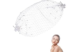 CHGCRAFT Voile de Cage à Oiseaux en Perles Bandeau en Dentelle Blanche avec Perles Chapeau pour Femme Fête de Thé Dîner Pâques Mariage