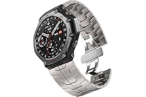 Blueshaweu Kompatibel Für Amazfit Bip 6 Smart Watch (46mm), 22mm,20mm Herren Metall Glieder Ersatzarmband Kompatibel mit Amazfit T-Rex 3, Bip 6, Balance, Active 2, GTR mini etc ﻿