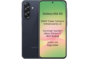 Samsung Galaxy A56 5G (Awesome Midnight Blue, 8GB, 128GB) | Segment Most Complete Triple Camera | AI Editing | 4nm Processor | sAMOLED Display| Gorilla Glass Victus+| 5 Gen OS Upgrades