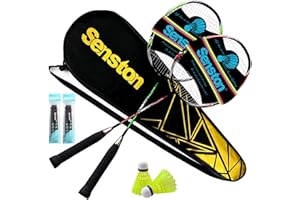 Senston Raquetas de Bádminton,Unisex Adulto Badminton Racket-Incluyendo bádminton Bolsa/2 Raquetas/2 bádminton/2 Sobregrip