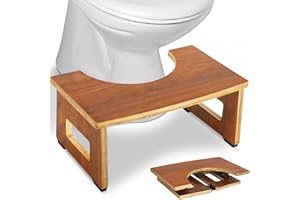 RayLove Wooden Toilet Stool - Toilet Stool for Adults - Wooden Folding Toilet Stool - Squatty Poop Stool, Toilet Stool for a Correct Sitting Position when defecating